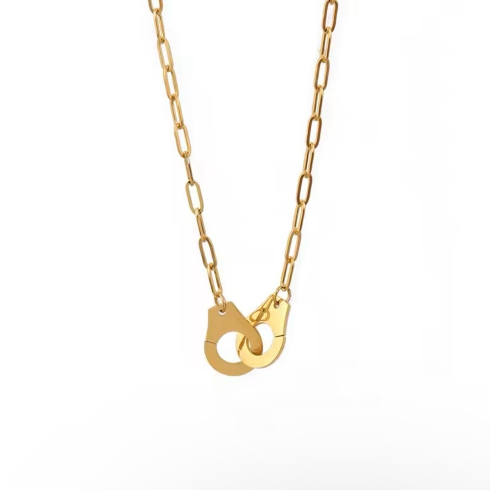 18k Gold Plated Lock Pendant Necklace
